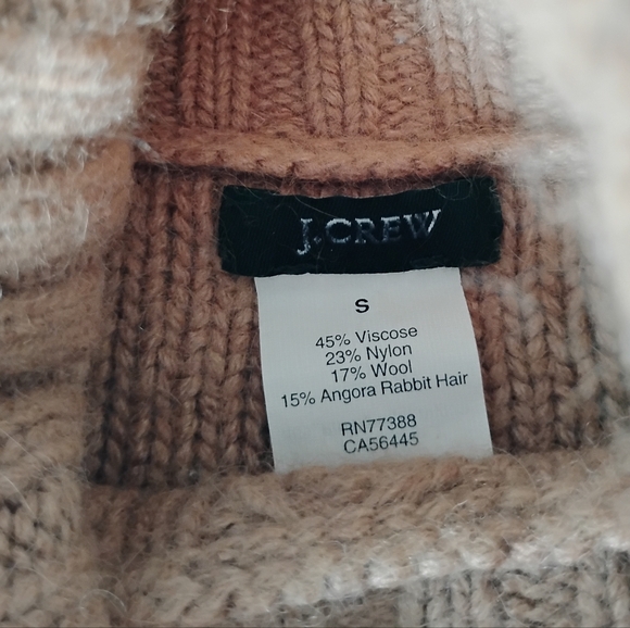 J.Crew Wool Blend Camel Tan Turtleneck Sweater Classic Quiet Luxury Size Small - Picture 9 of 11
